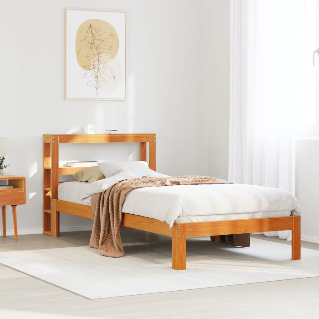 vidaXL Pat de zi fără saltea, maro ceruit, 90x200 cm, lemn masiv pin vidaXL Pat de zi fără saltea, maro ceruit, 90x200 cm, lemn masiv pin
