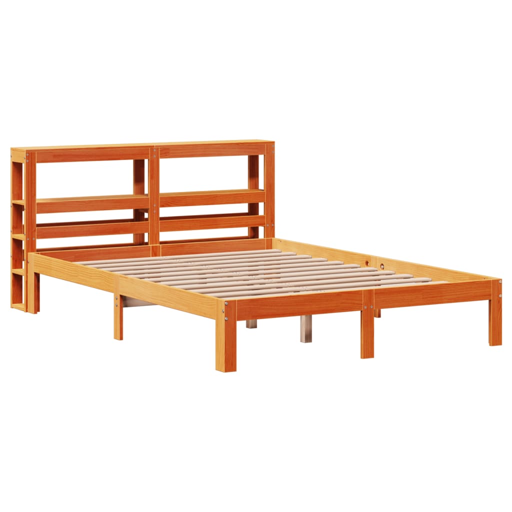 vidaXL Cadru de pat fără saltea, maro ceruit 140x200 cm lemn masiv pin vidaXL Cadru de pat fără saltea, maro ceruit 140x200 cm lemn masiv pin
