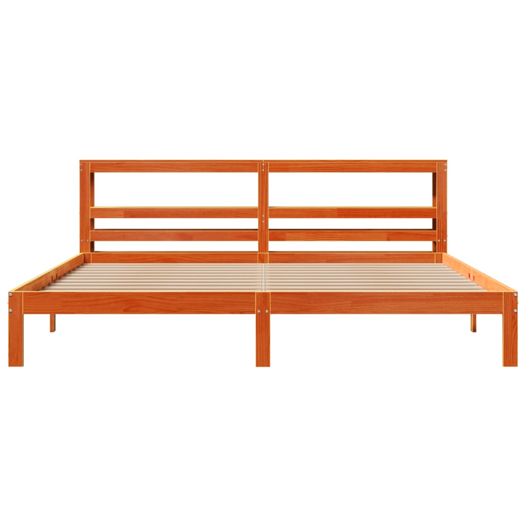 vidaXL Cadru de pat fără saltea, maro ceruit 180x200 cm lemn masiv pin vidaXL Cadru de pat fără saltea, maro ceruit 180x200 cm lemn masiv pin