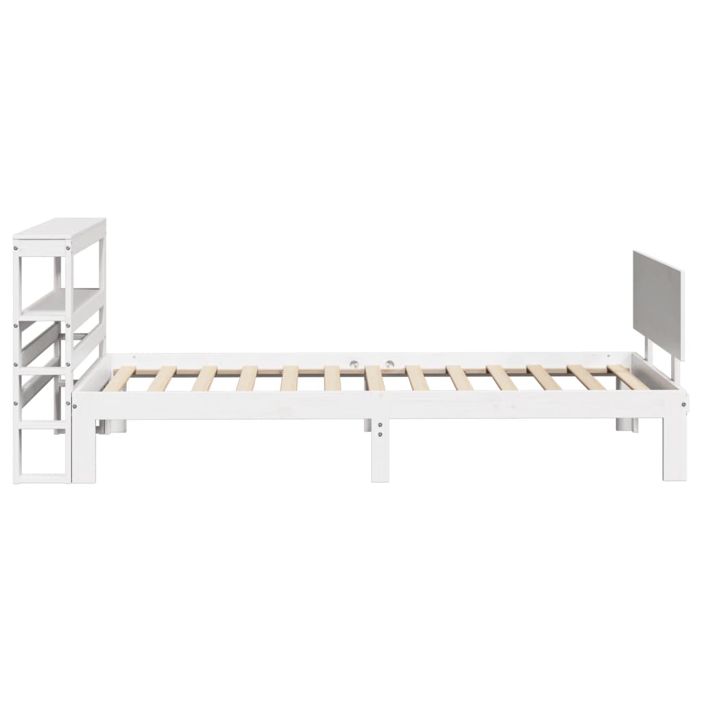 vidaXL Cadru de pat cu tăblie fără saltea, alb, 90x200 cm vidaXL Cadru de pat cu tăblie fără saltea, alb, 90x200 cm