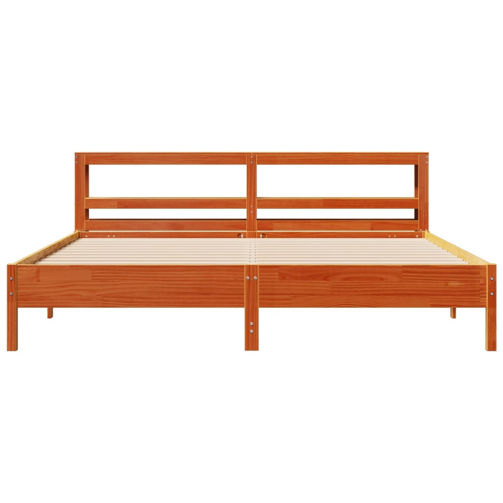 vidaXL Cadru de pat fără saltea, maro ceruit 180x200 cm lemn masiv pin vidaXL Cadru de pat fără saltea, maro ceruit 180x200 cm lemn masiv pin