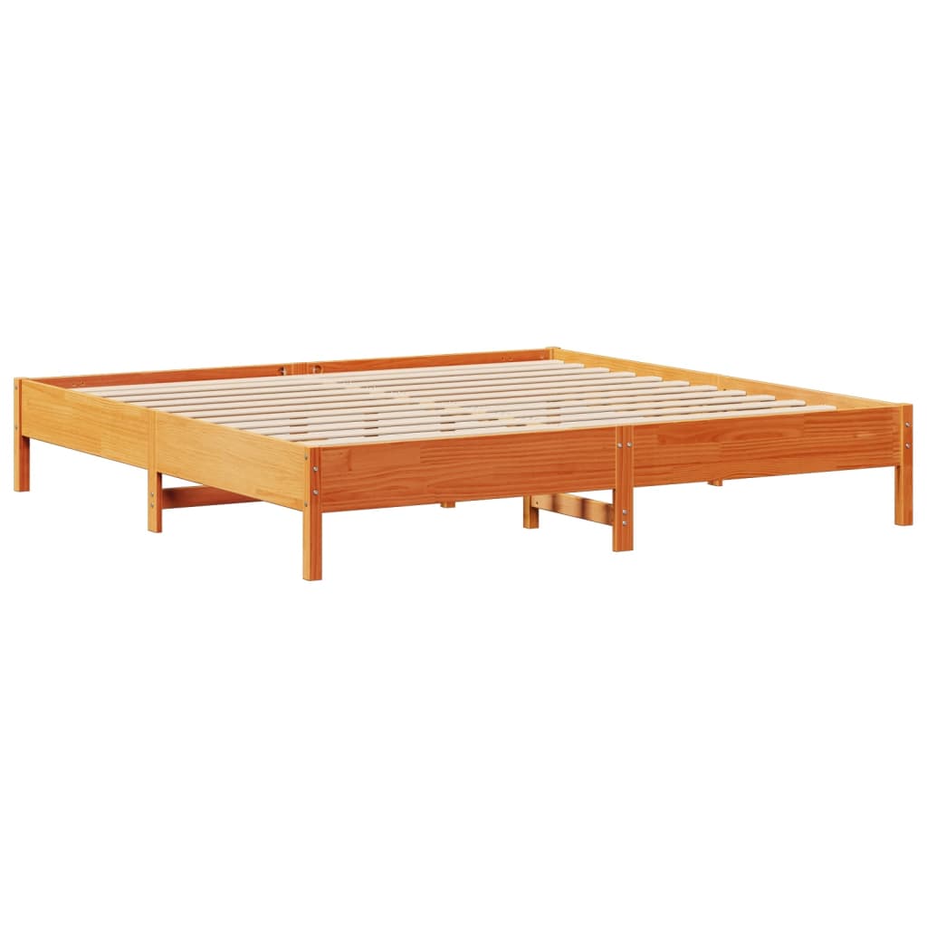 vidaXL Cadru de pat fără saltea, maro ceruit 180x200 cm lemn masiv pin vidaXL Cadru de pat fără saltea, maro ceruit 180x200 cm lemn masiv pin