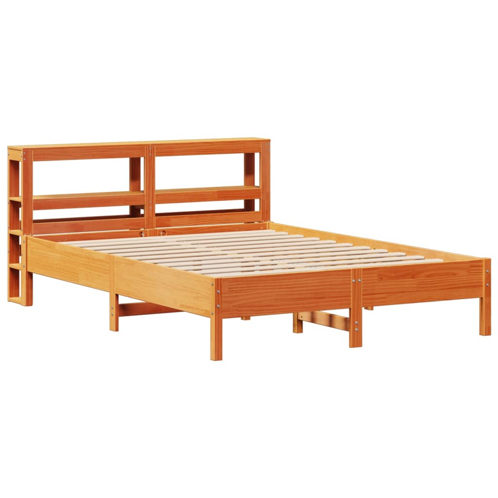 vidaXL Cadru de pat fără saltea, maro ceruit 140x200 cm lemn masiv pin vidaXL Cadru de pat fără saltea, maro ceruit 140x200 cm lemn masiv pin