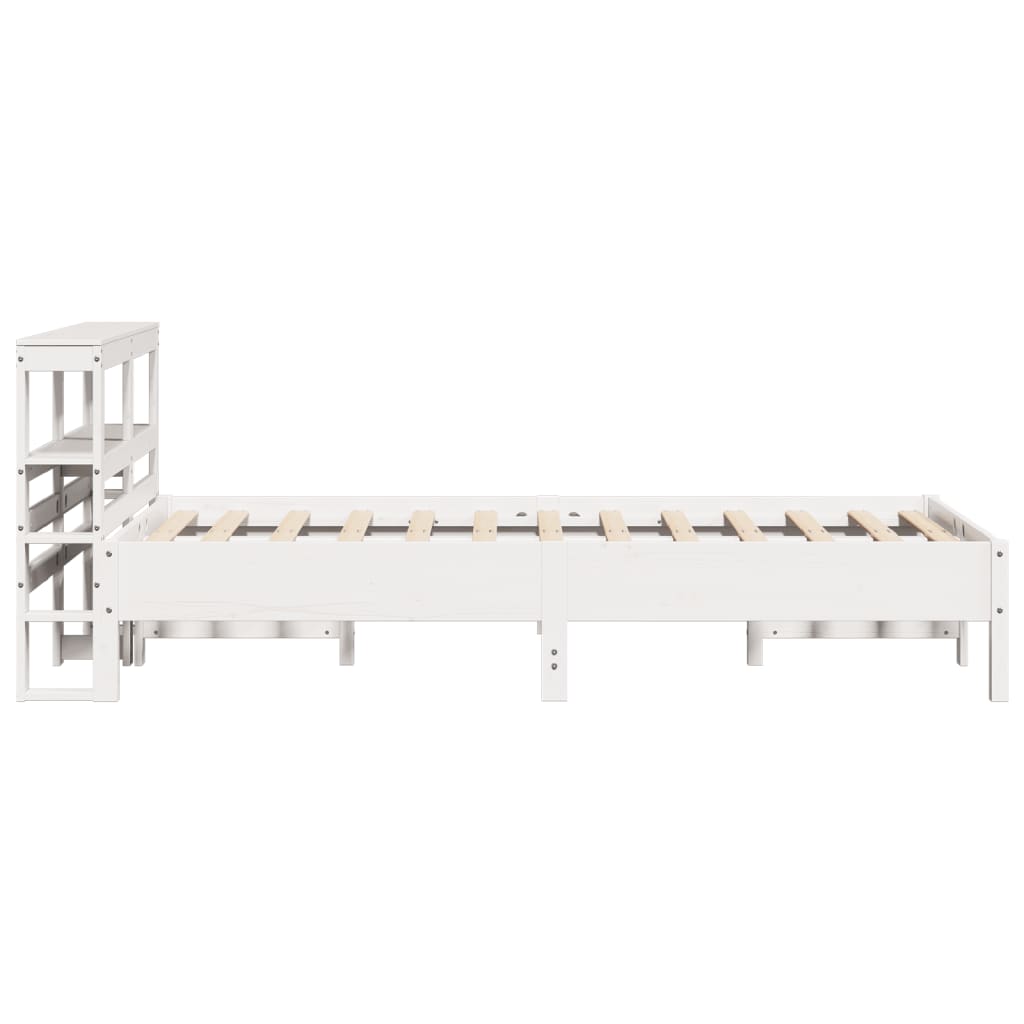 vidaXL Cadru de pat fără saltea, alb, 120x190 cm, lemn masiv pin vidaXL Cadru de pat fără saltea, alb, 120x190 cm, lemn masiv pin