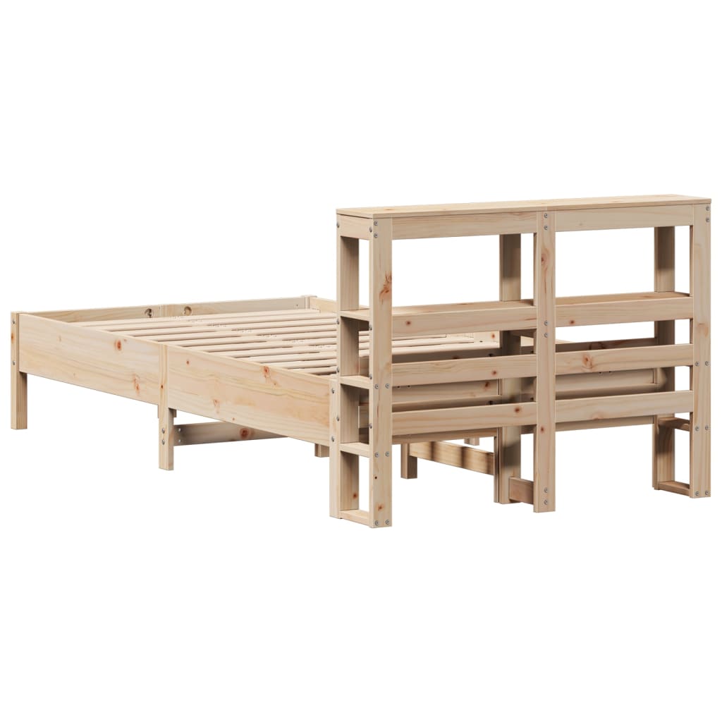 vidaXL Cadru de pat fără saltea, 75x190 cm, lemn masiv de pin