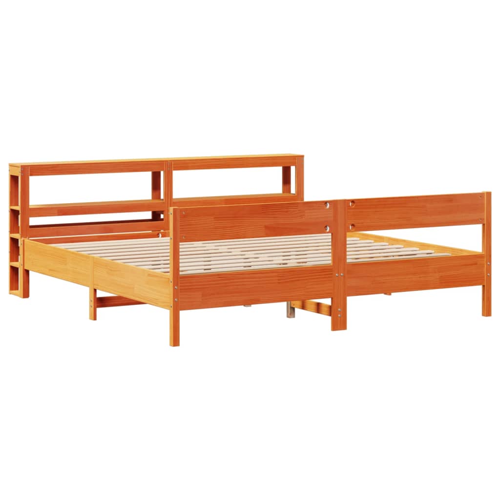vidaXL Cadru de pat fără saltea, maro ceruit 180x200 cm lemn masiv pin vidaXL Cadru de pat fără saltea, maro ceruit 180x200 cm lemn masiv pin