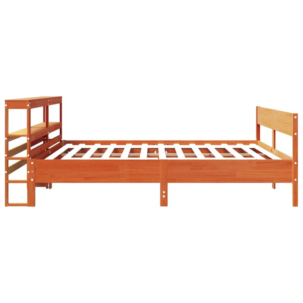 vidaXL Cadru de pat fără saltea, maro ceruit 180x200 cm lemn masiv pin vidaXL Cadru de pat fără saltea, maro ceruit 180x200 cm lemn masiv pin