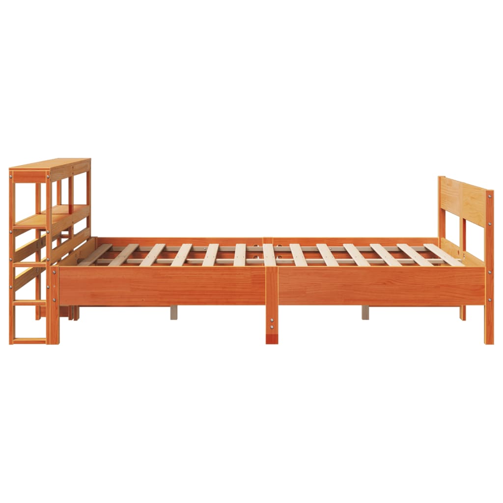 vidaXL Cadru de pat fără saltea, maro ceruit 140x200 cm lemn masiv pin vidaXL Cadru de pat fără saltea, maro ceruit 140x200 cm lemn masiv pin