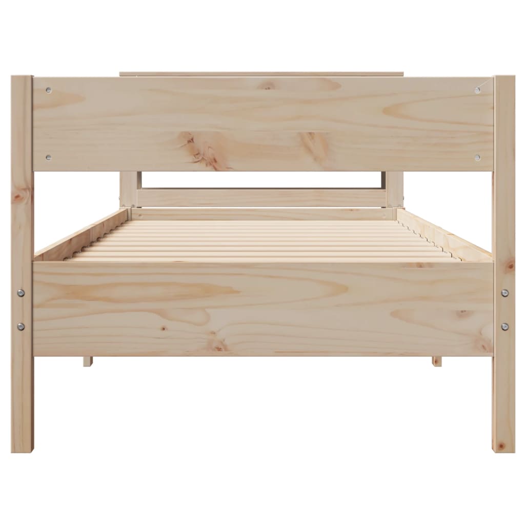 vidaXL Cadru de pat fără saltea, 75x190 cm, lemn masiv de pin