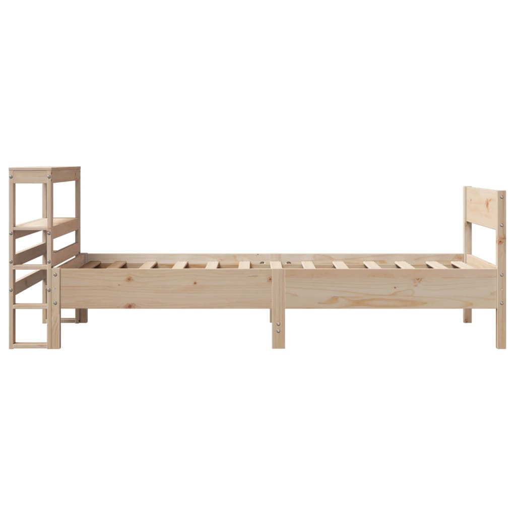 vidaXL Cadru de pat fără saltea, 75x190 cm, lemn masiv de pin
