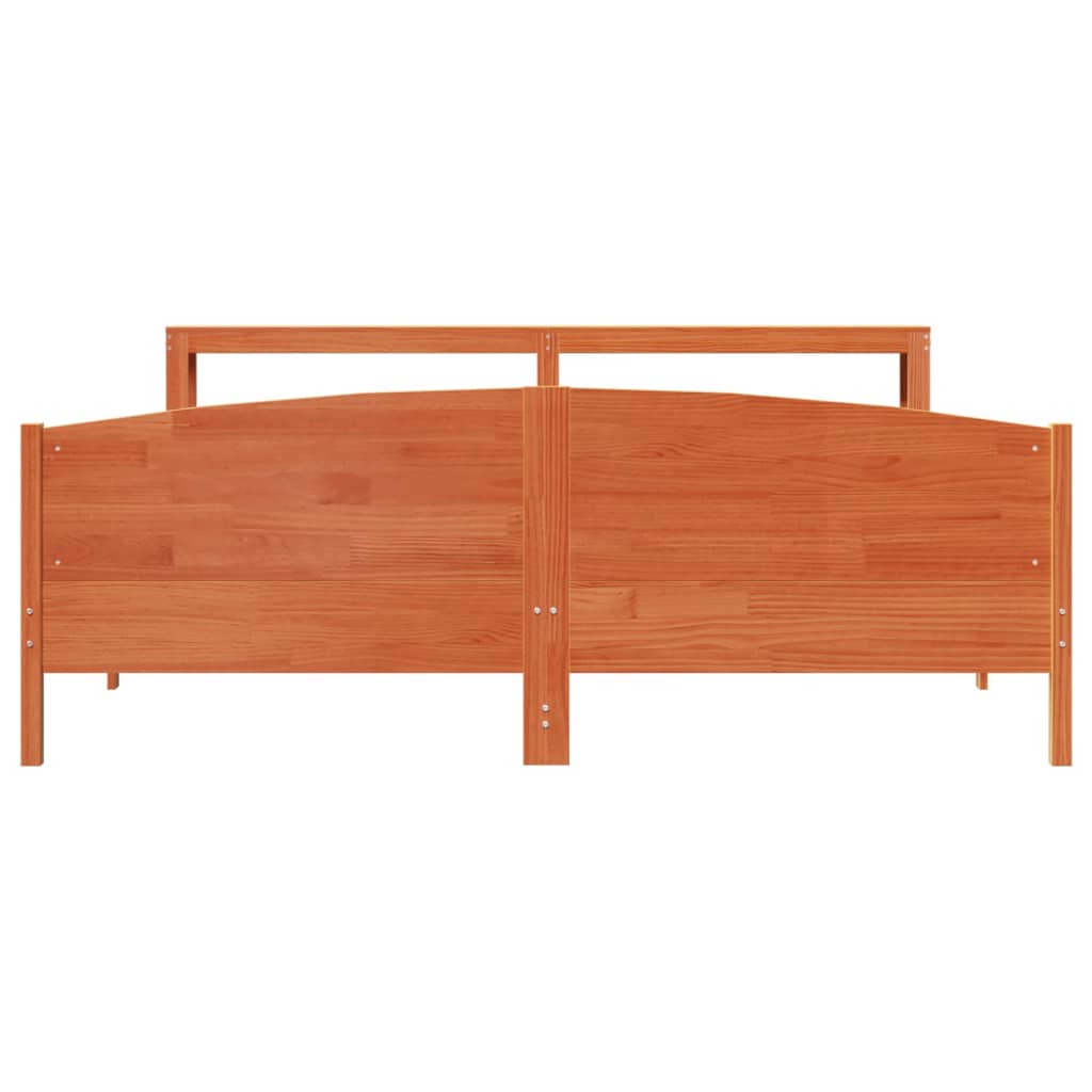 vidaXL Cadru de pat fără saltea, maro ceruit 180x200 cm lemn masiv pin