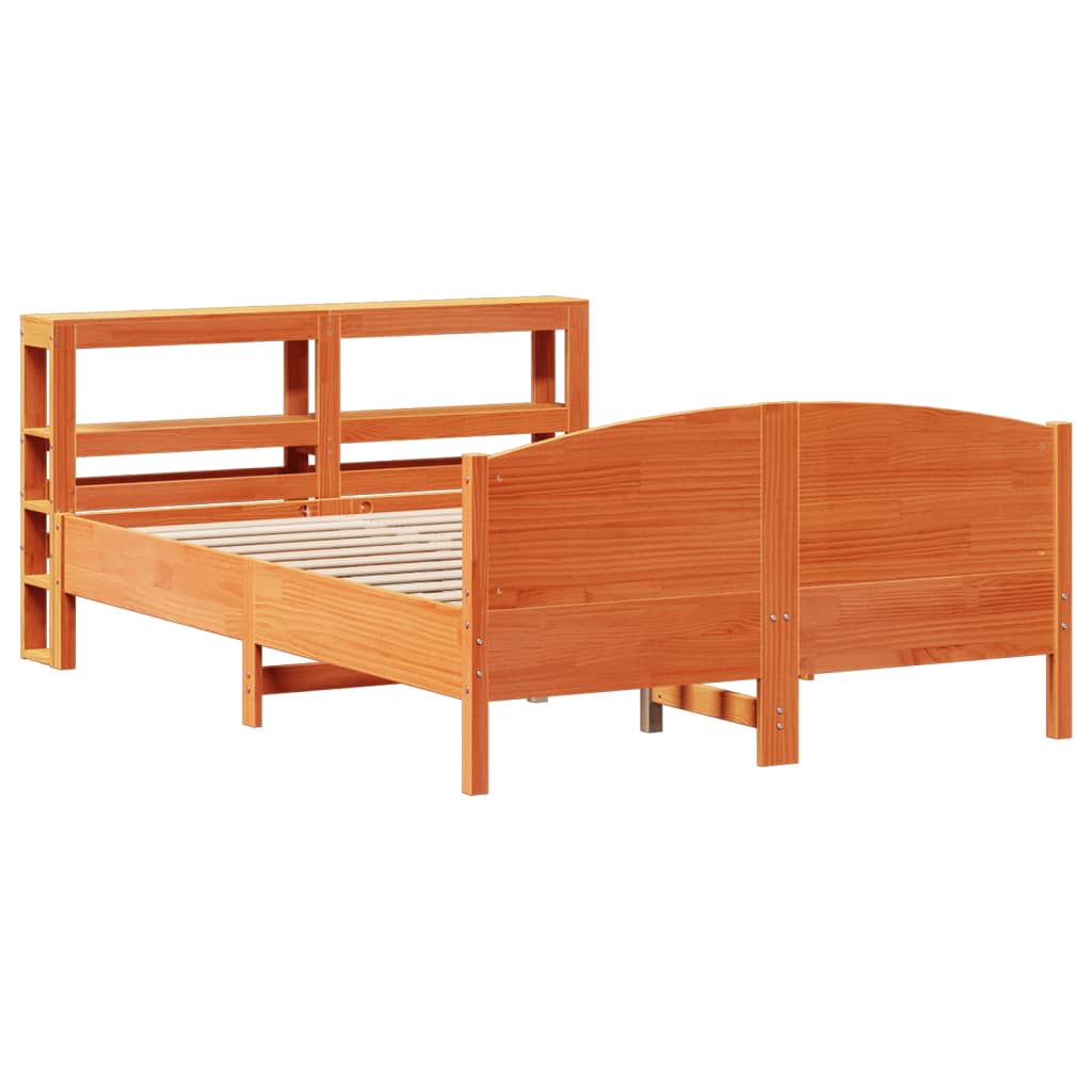 vidaXL Cadru de pat fără saltea, maro ceruit 140x200 cm lemn masiv pin vidaXL Cadru de pat fără saltea, maro ceruit 140x200 cm lemn masiv pin