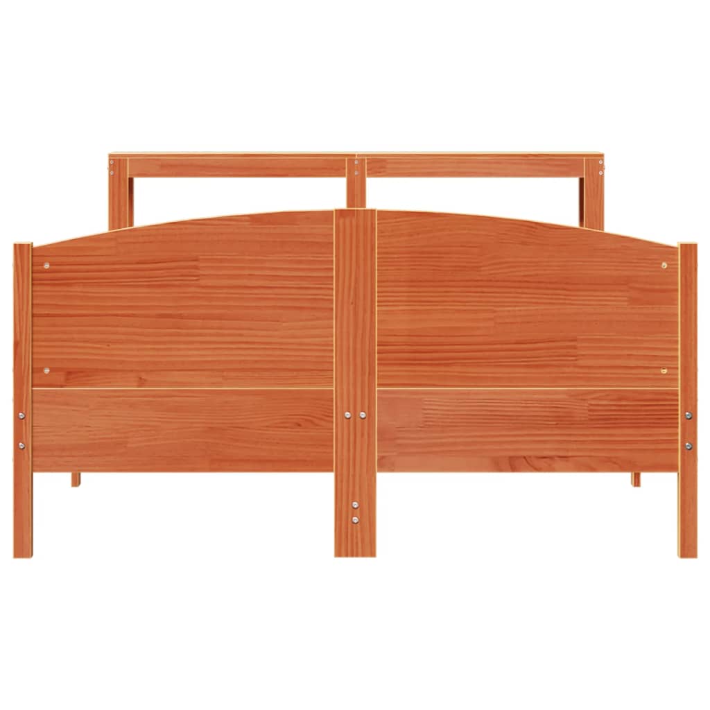 vidaXL Cadru de pat fără saltea, maro ceruit 140x200 cm lemn masiv pin vidaXL Cadru de pat fără saltea, maro ceruit 140x200 cm lemn masiv pin