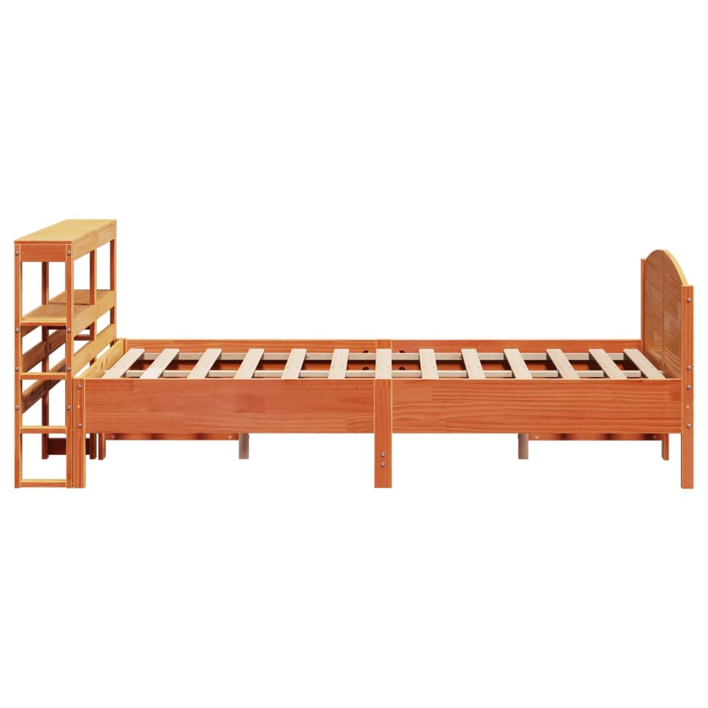 vidaXL Cadru de pat fără saltea, maro ceruit 140x200 cm lemn masiv pin vidaXL Cadru de pat fără saltea, maro ceruit 140x200 cm lemn masiv pin