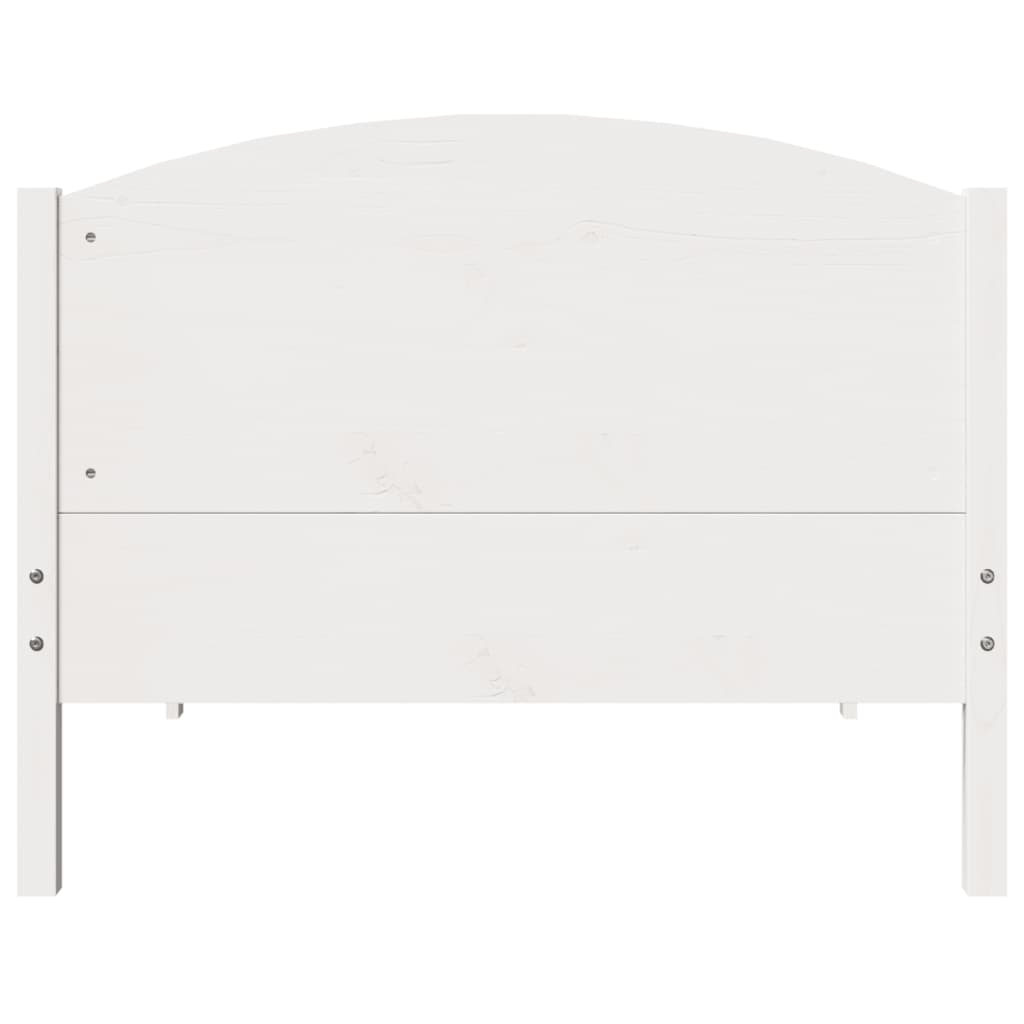 vidaXL Cadru de pat fără saltea, alb, 90x200 cm, lemn masiv pin