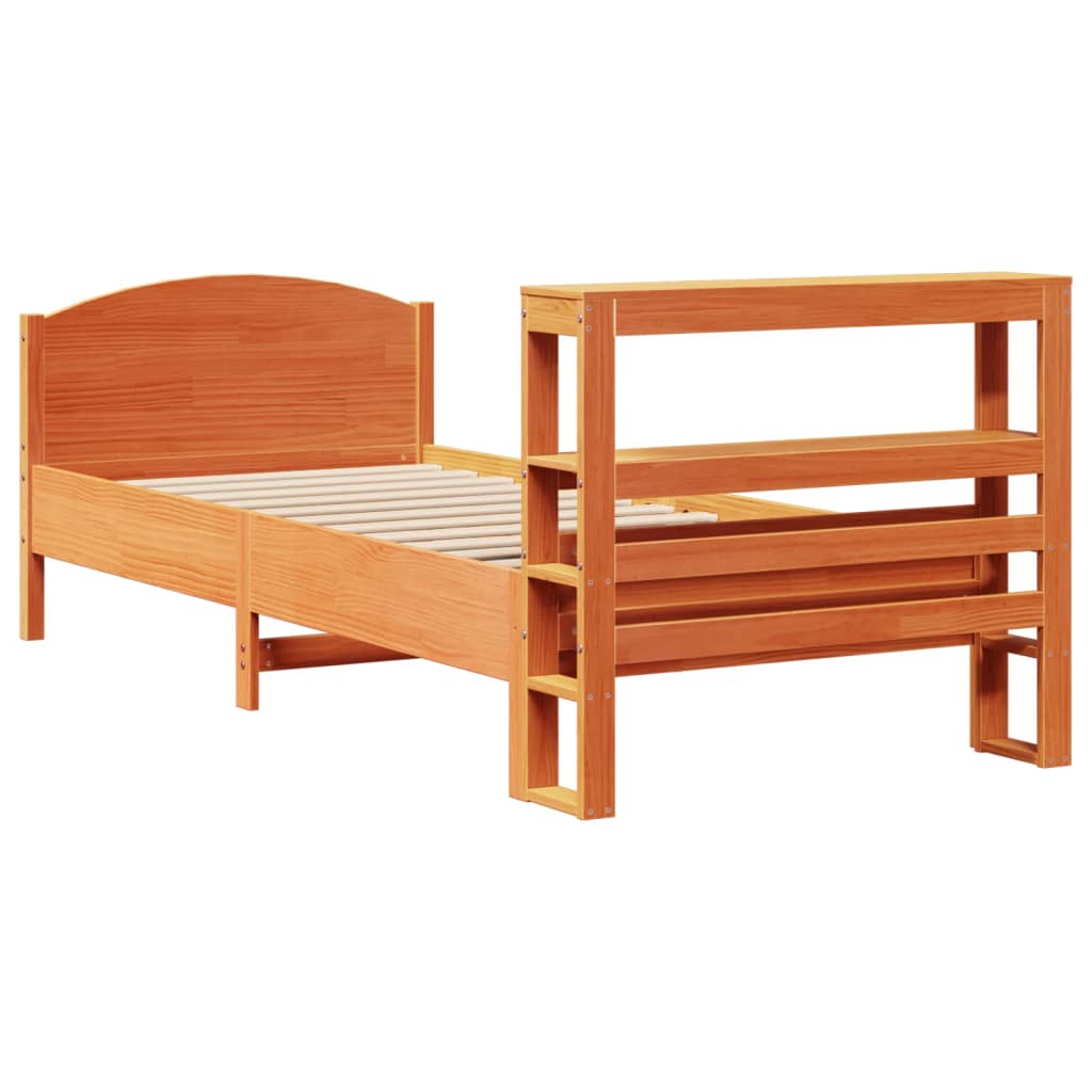 vidaXL Pat de zi fără saltea, maro ceruit, 90x200 cm, lemn masiv pin vidaXL Pat de zi fără saltea, maro ceruit, 90x200 cm, lemn masiv pin