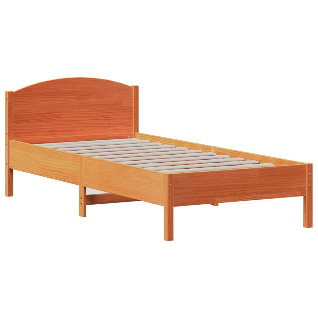 vidaXL Pat de zi fără saltea, maro ceruit, 90x200 cm, lemn masiv pin vidaXL Pat de zi fără saltea, maro ceruit, 90x200 cm, lemn masiv pin