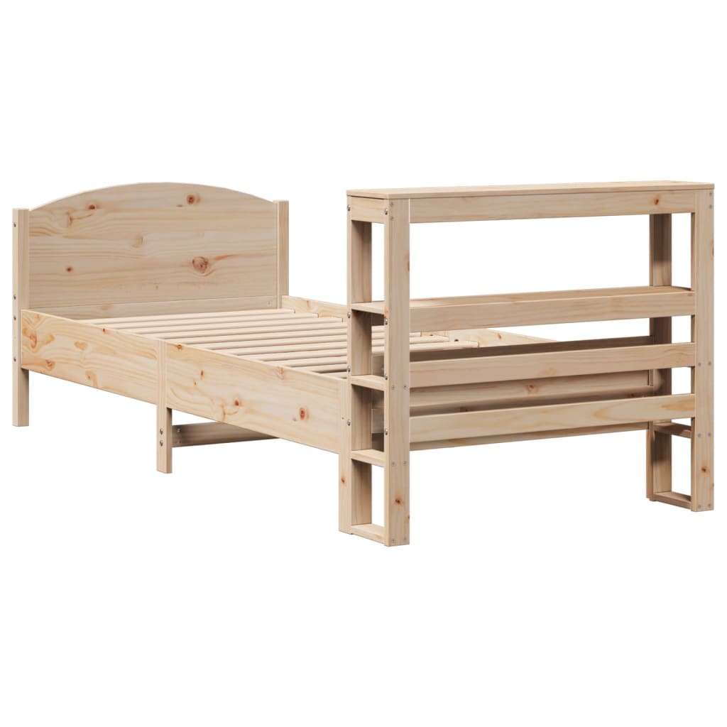 vidaXL Cadru de pat fără saltea, 75x190 cm, lemn masiv de pin