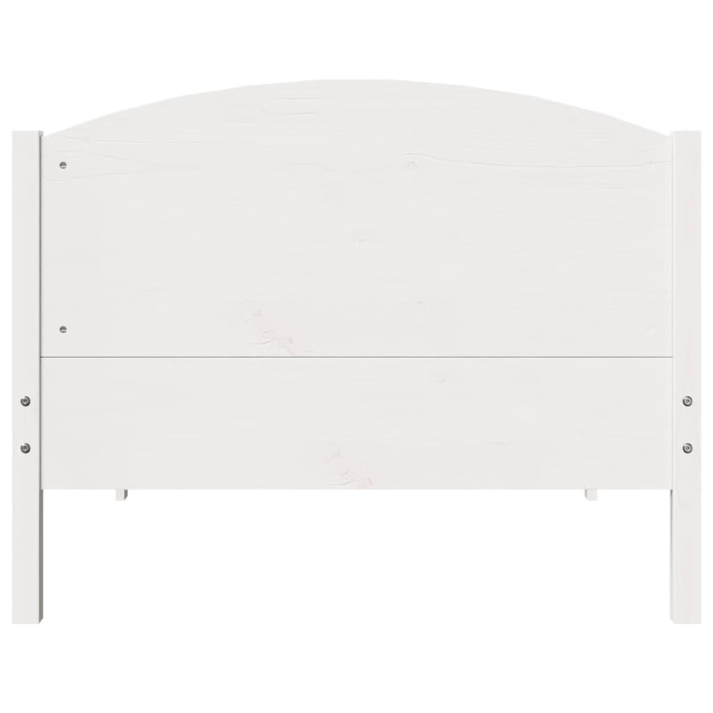 vidaXL Cadru de pat fără saltea, alb, 75x190 cm, lemn masiv de pin