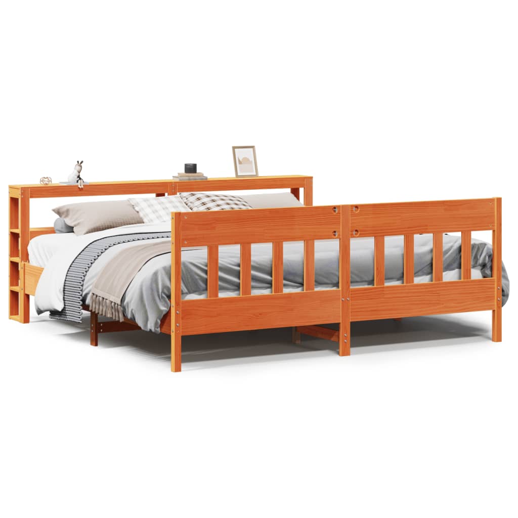 vidaXL Cadru de pat fără saltea, maro ceruit 180x200 cm lemn masiv pin vidaXL Cadru de pat fără saltea, maro ceruit 180x200 cm lemn masiv pin