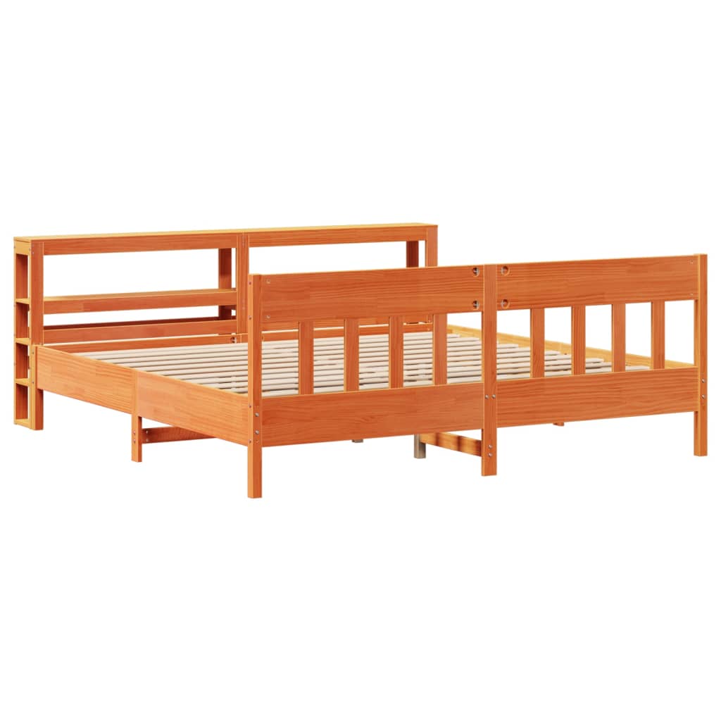 vidaXL Cadru de pat fără saltea, maro ceruit 180x200 cm lemn masiv pin vidaXL Cadru de pat fără saltea, maro ceruit 180x200 cm lemn masiv pin