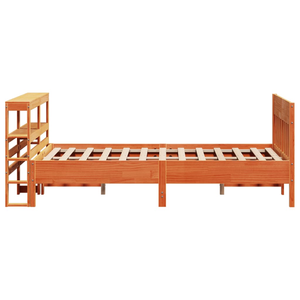 vidaXL Cadru de pat fără saltea, maro ceruit 150x200 cm lemn masiv pin vidaXL Cadru de pat fără saltea, maro ceruit 150x200 cm lemn masiv pin