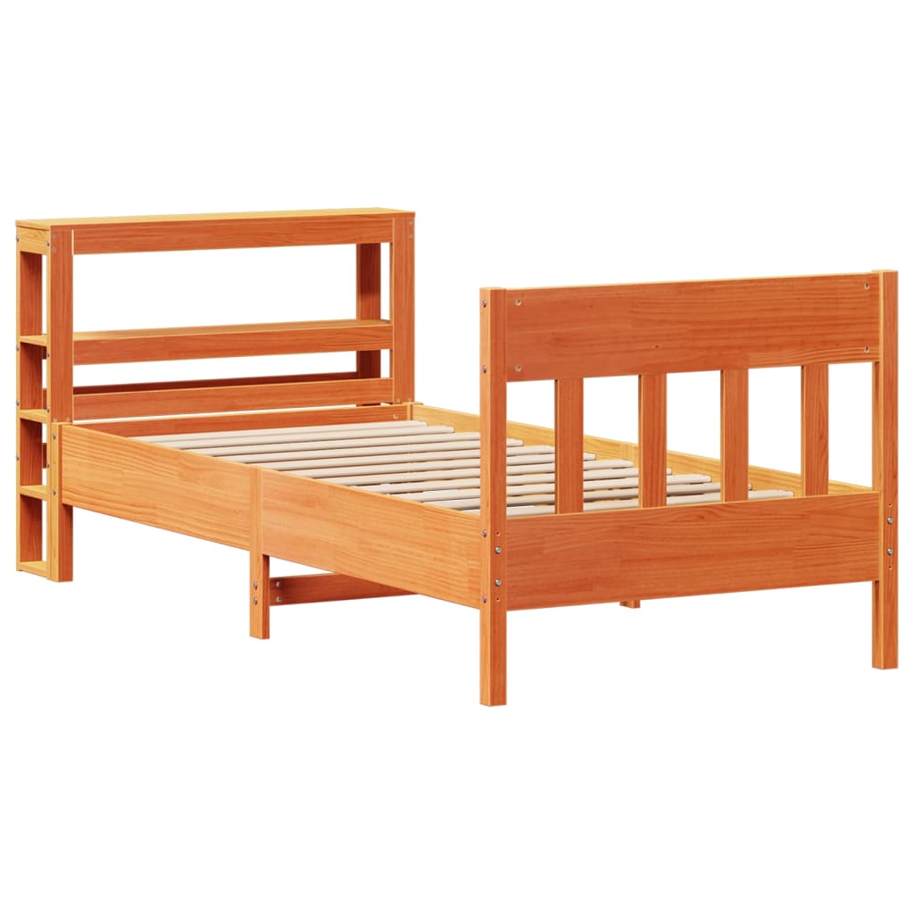 vidaXL Pat de zi fără saltea, maro ceruit, 90x200 cm, lemn masiv pin vidaXL Pat de zi fără saltea, maro ceruit, 90x200 cm, lemn masiv pin