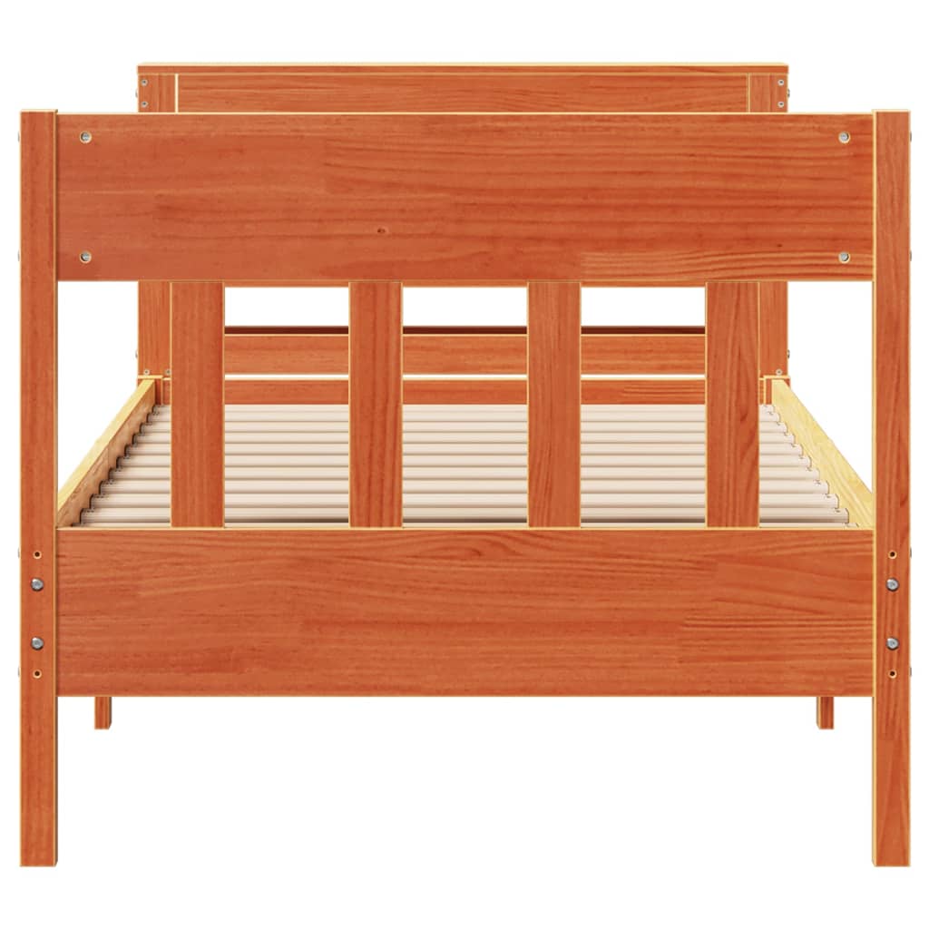 vidaXL Pat de zi fără saltea, maro ceruit, 90x200 cm, lemn masiv pin vidaXL Pat de zi fără saltea, maro ceruit, 90x200 cm, lemn masiv pin