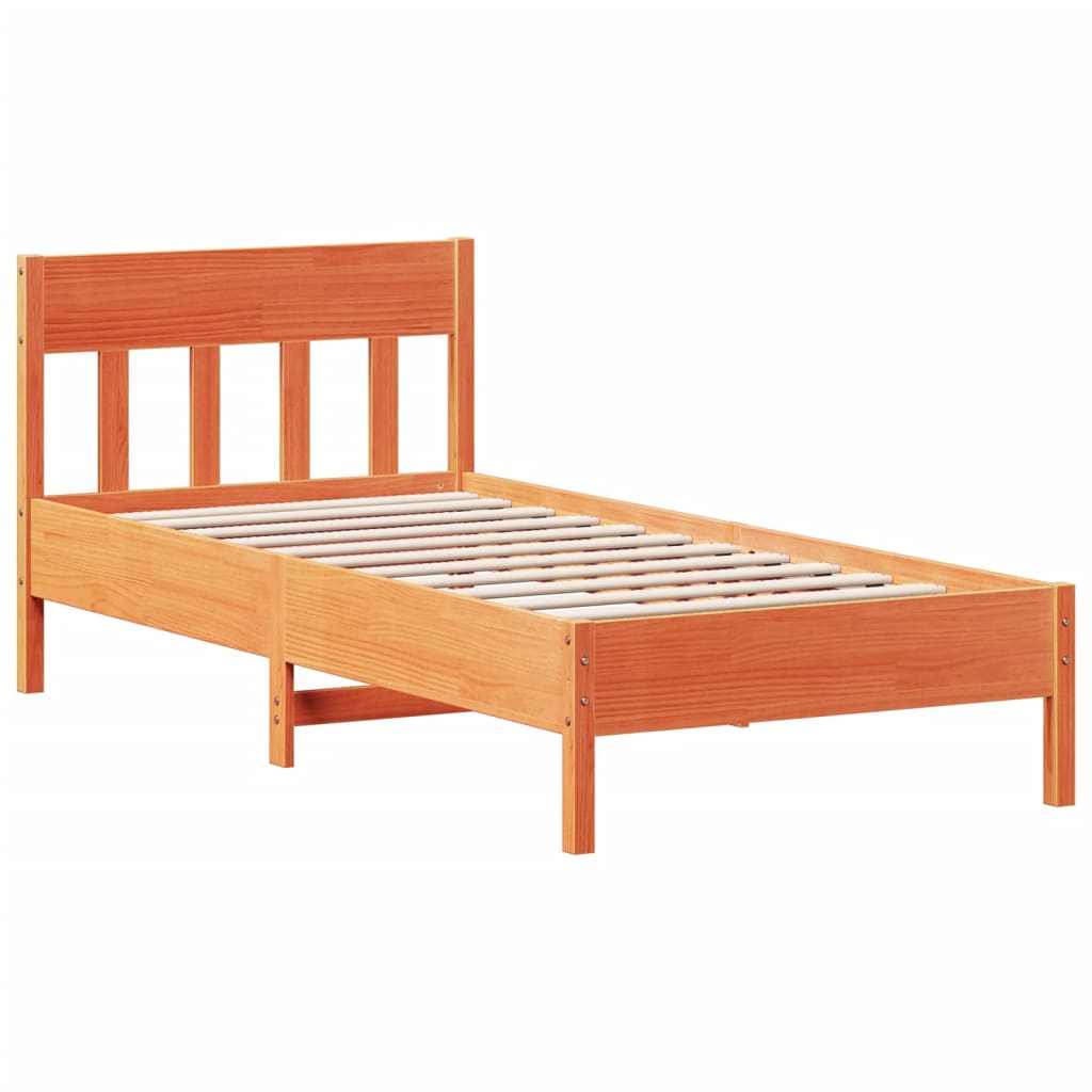 vidaXL Pat de zi fără saltea, maro ceruit, 90x200 cm, lemn masiv pin vidaXL Pat de zi fără saltea, maro ceruit, 90x200 cm, lemn masiv pin