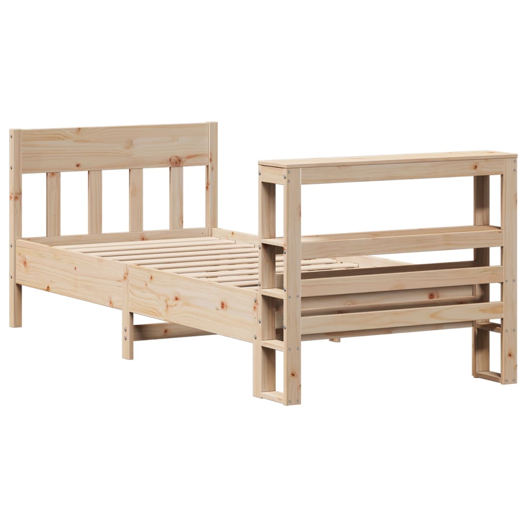 vidaXL Cadru de pat fără saltea, 75x190 cm, lemn masiv de pin