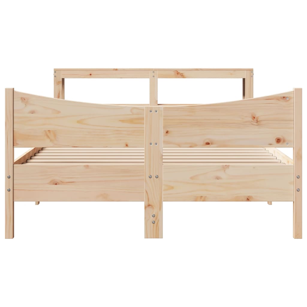 vidaXL Cadru de pat cu tăblie, 120x190 cm, lemn masiv pin vidaXL Cadru de pat cu tăblie, 120x190 cm, lemn masiv pin