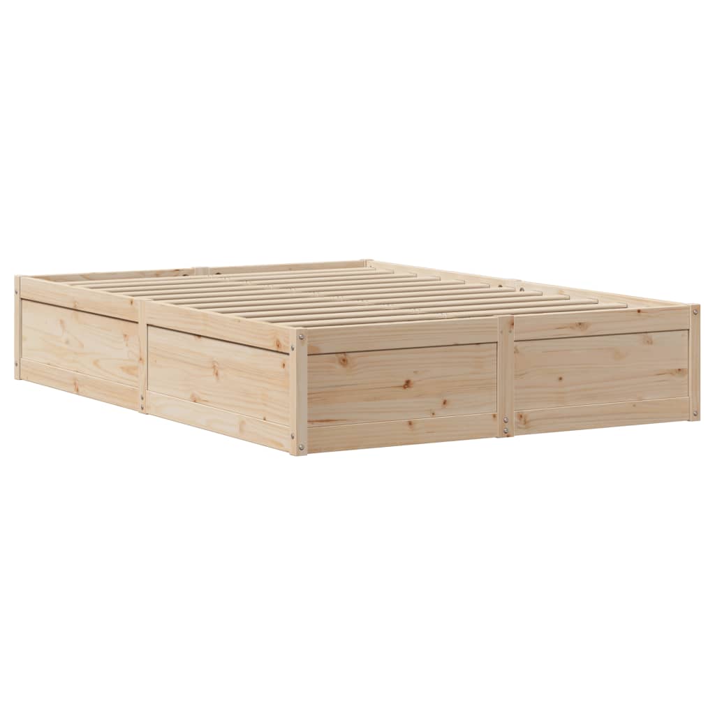 vidaXL Cadru de pat cu tăblie, 140x190 cm, lemn masiv pin