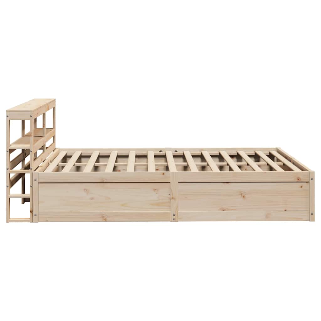 vidaXL Cadru de pat cu tăblie, 140x190 cm, lemn masiv pin