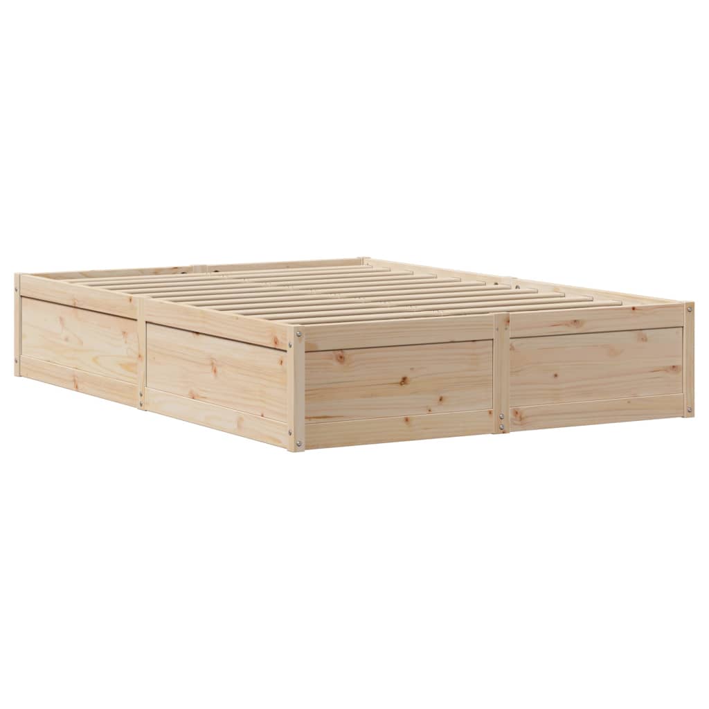 vidaXL Cadru de pat cu tăblie, 120x190 cm, lemn masiv pin