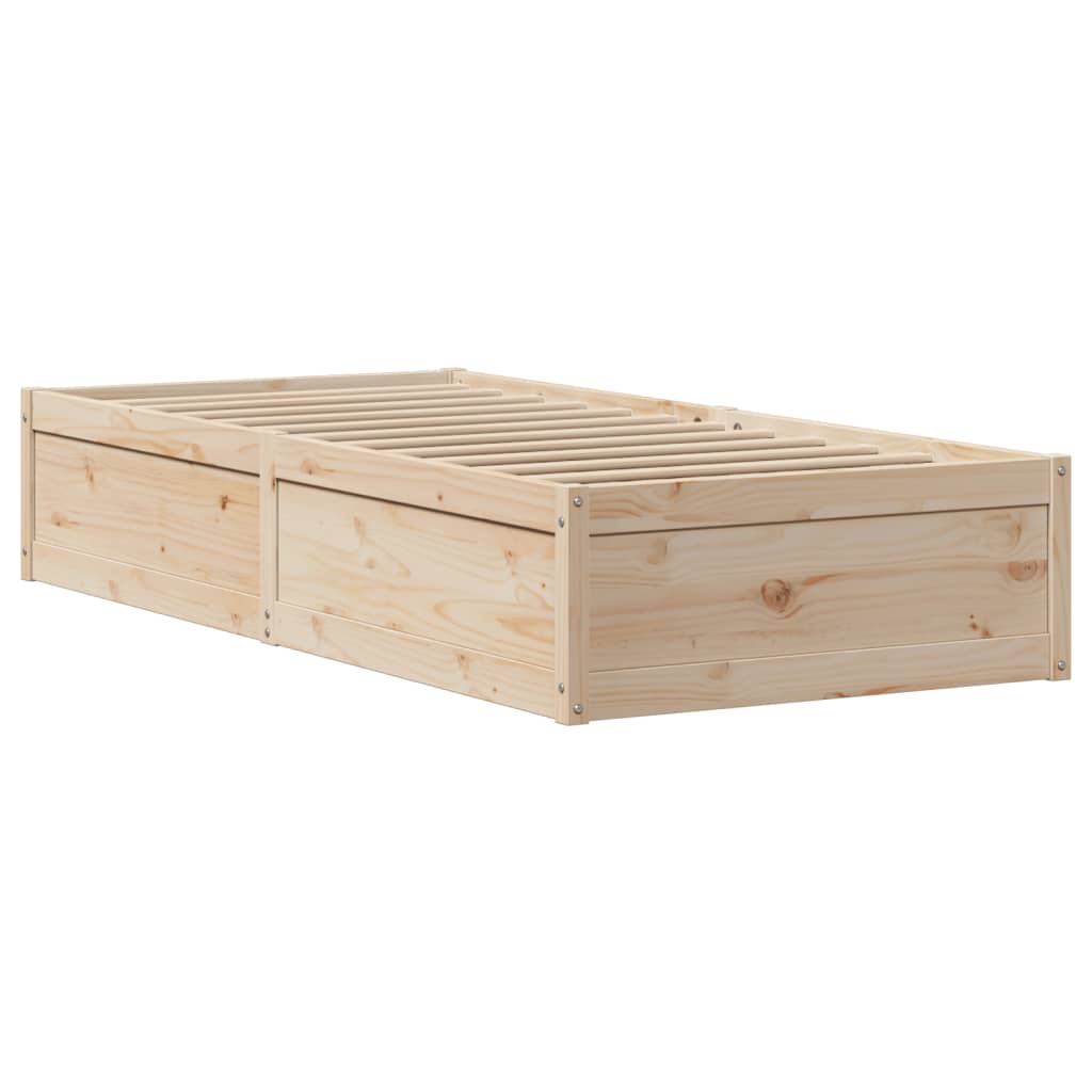 vidaXL Cadru de pat cu tăblie, 90x190 cm, lemn masiv pin vidaXL Cadru de pat cu tăblie, 90x190 cm, lemn masiv pin