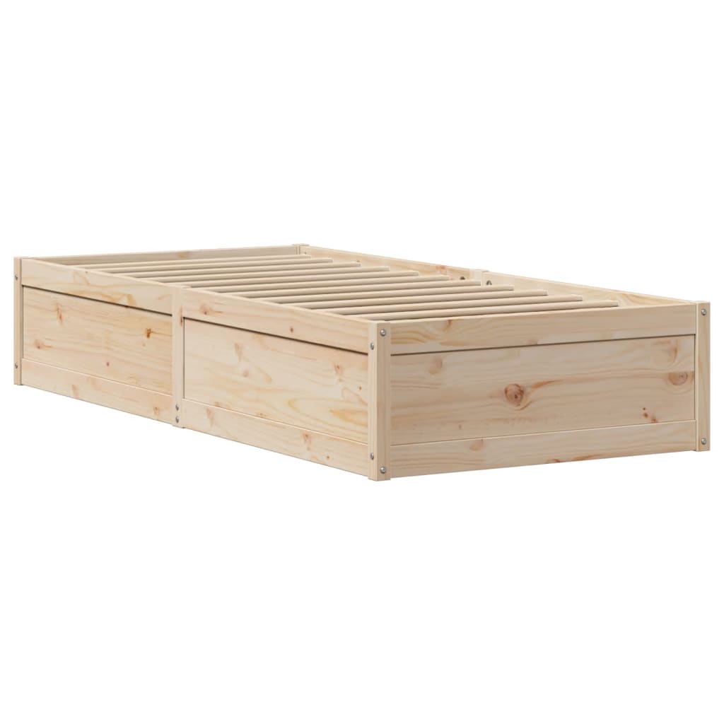vidaXL Cadru de pat cu tăblie, 75x190 cm, lemn masiv de pin vidaXL Cadru de pat cu tăblie, 75x190 cm, lemn masiv de pin