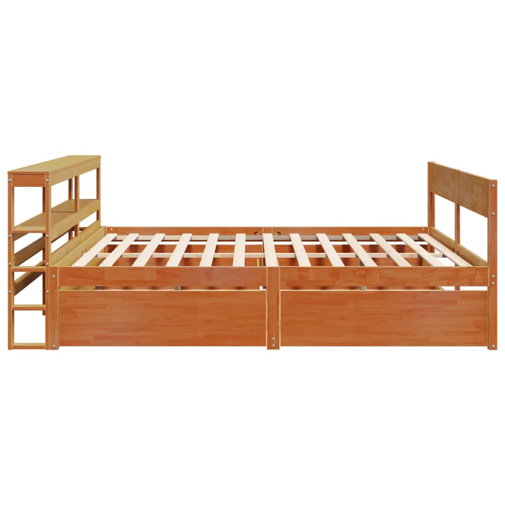 vidaXL Cadru de pat fără saltea, maro ceruit 180x200 cm lemn masiv pin vidaXL Cadru de pat fără saltea, maro ceruit 180x200 cm lemn masiv pin