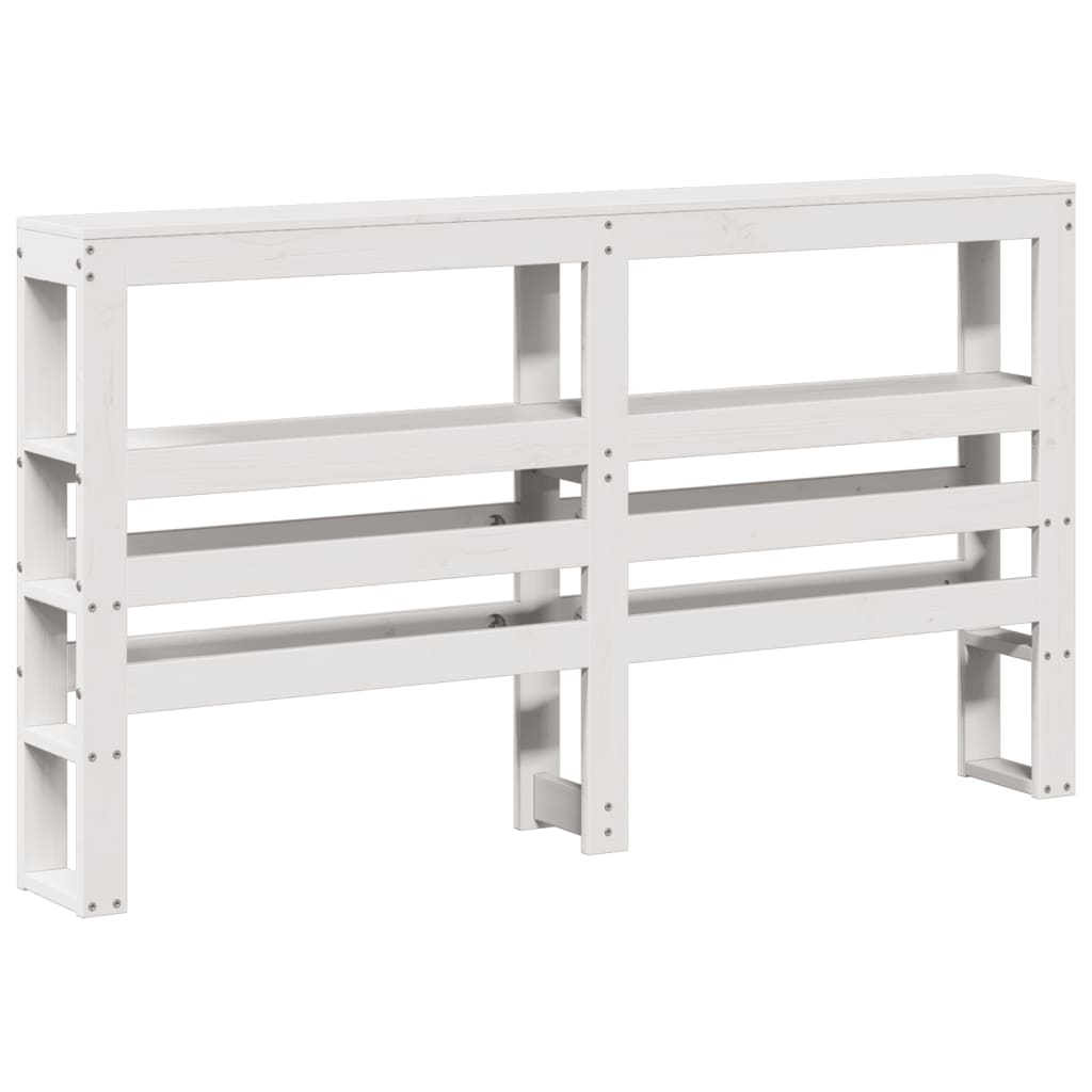 vidaXL Cadru de pat fără saltea, alb, 135x190 cm, lemn masiv de pin vidaXL Cadru de pat fără saltea, alb, 135x190 cm, lemn masiv de pin