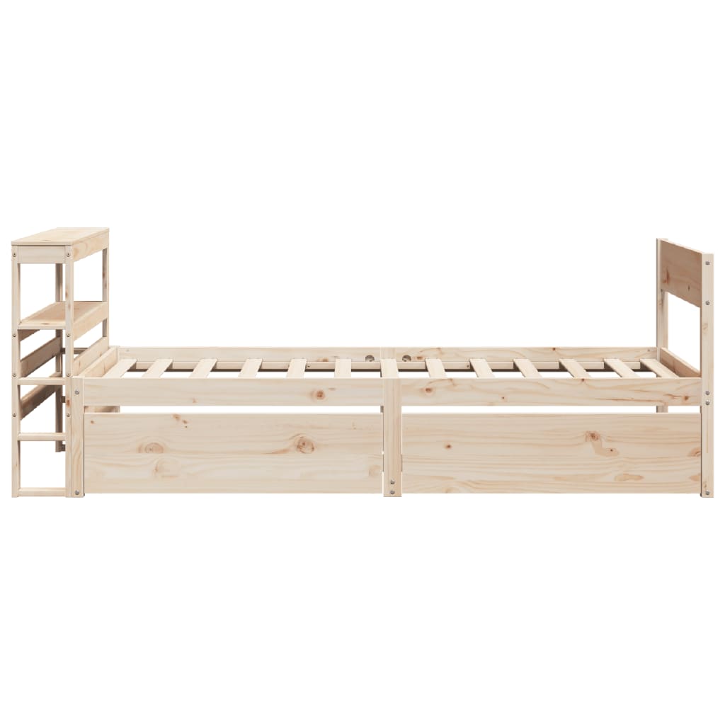 vidaXL Cadru de pat fără saltea, 75x190 cm, lemn masiv de pin