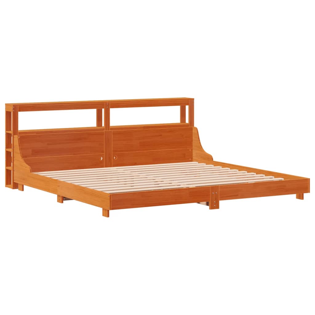 vidaXL Cadru de pat fără saltea, maro ceruit 180x200 cm lemn masiv pin vidaXL Cadru de pat fără saltea, maro ceruit 180x200 cm lemn masiv pin