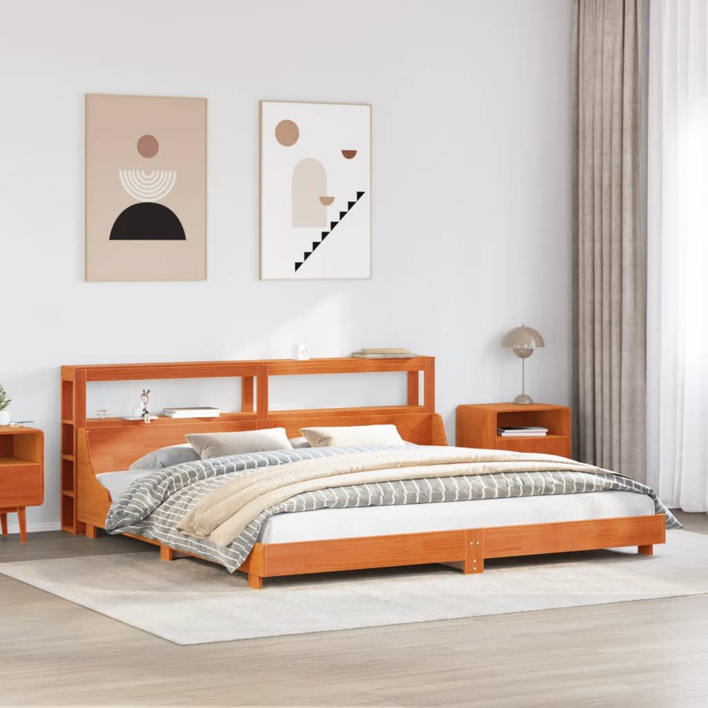 vidaXL Cadru de pat fără saltea, maro ceruit 180x200 cm lemn masiv pin vidaXL Cadru de pat fără saltea, maro ceruit 180x200 cm lemn masiv pin