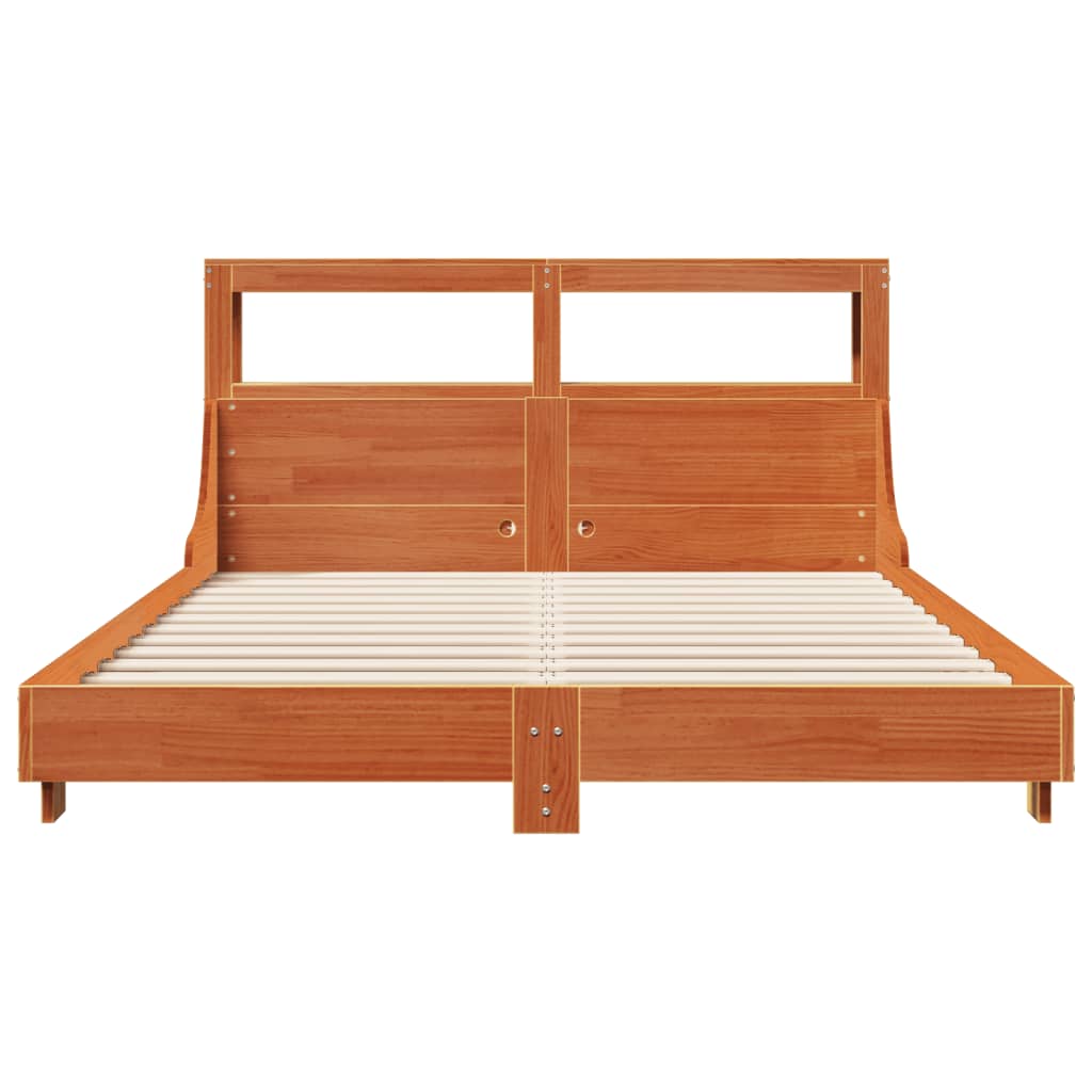 vidaXL Cadru de pat fără saltea, maro ceruit 150x200 cm lemn masiv pin vidaXL Cadru de pat fără saltea, maro ceruit 150x200 cm lemn masiv pin