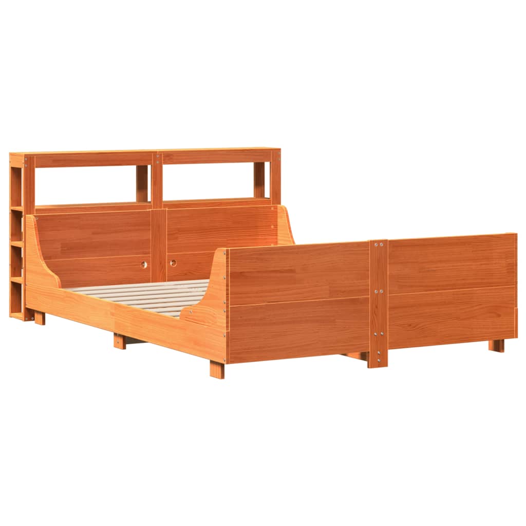 vidaXL Cadru de pat fără saltea, maro ceruit 150x200 cm lemn masiv pin vidaXL Cadru de pat fără saltea, maro ceruit 150x200 cm lemn masiv pin