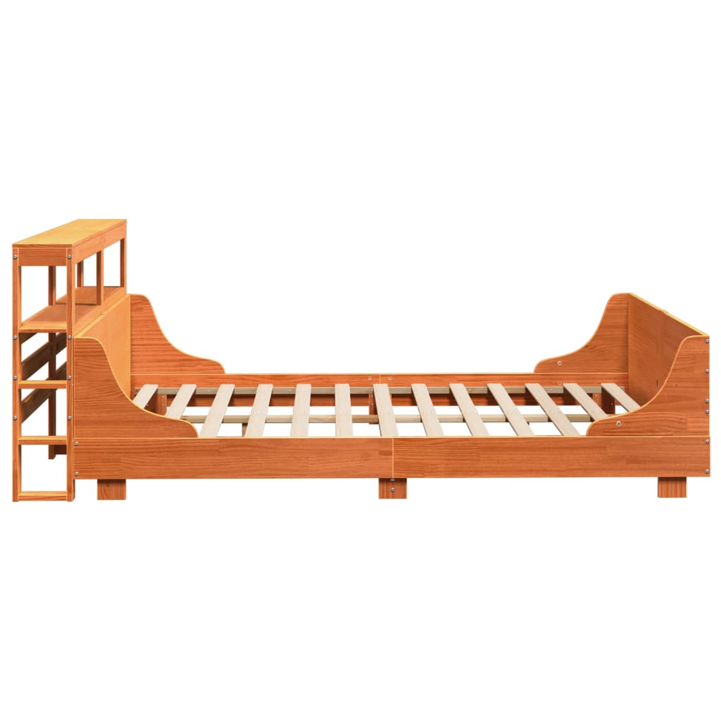 vidaXL Cadru de pat fără saltea, maro ceruit 140x200 cm lemn masiv pin vidaXL Cadru de pat fără saltea, maro ceruit 140x200 cm lemn masiv pin