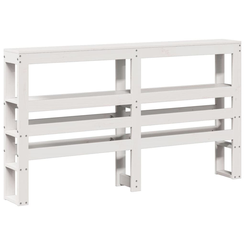 vidaXL Cadru de pat fără saltea, alb, 135x190 cm, lemn masiv de pin vidaXL Cadru de pat fără saltea, alb, 135x190 cm, lemn masiv de pin