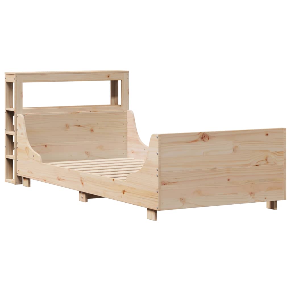 vidaXL Cadru de pat fără saltea, 75x190 cm, lemn masiv de pin
