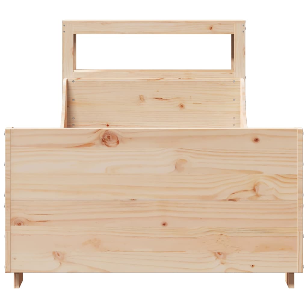 vidaXL Cadru de pat fără saltea, 75x190 cm, lemn masiv de pin