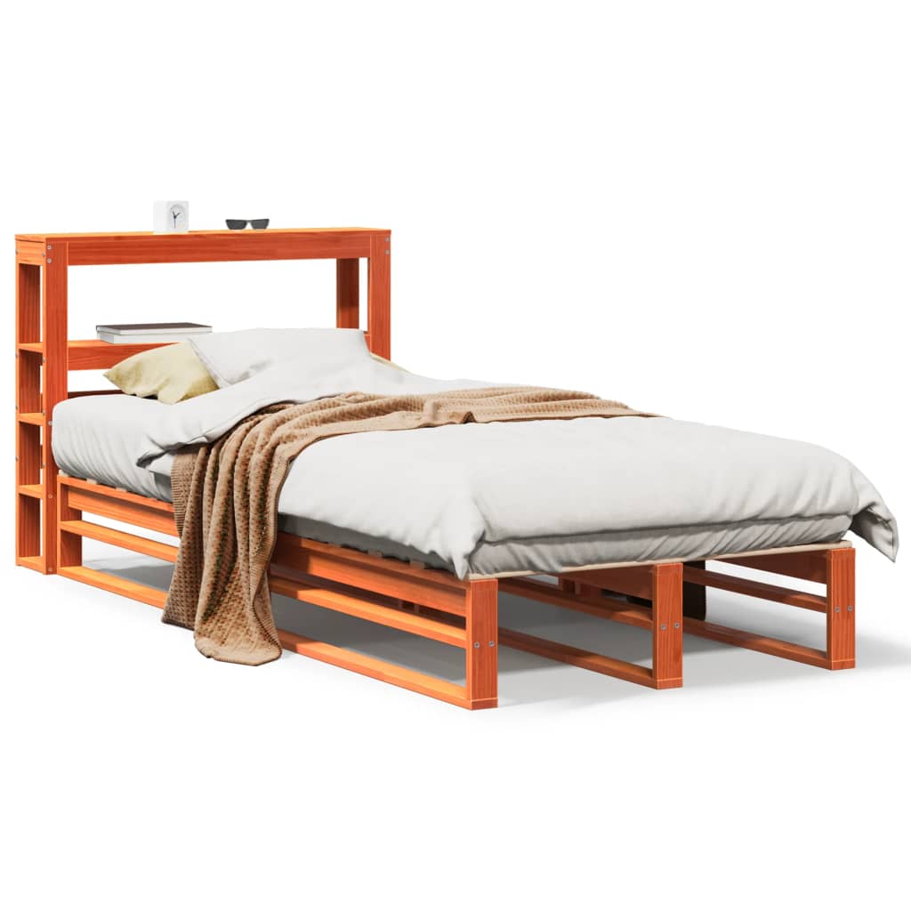 vidaXL Pat de zi fără saltea, maro ceruit, 90x200 cm, lemn masiv pin vidaXL Pat de zi fără saltea, maro ceruit, 90x200 cm, lemn masiv pin