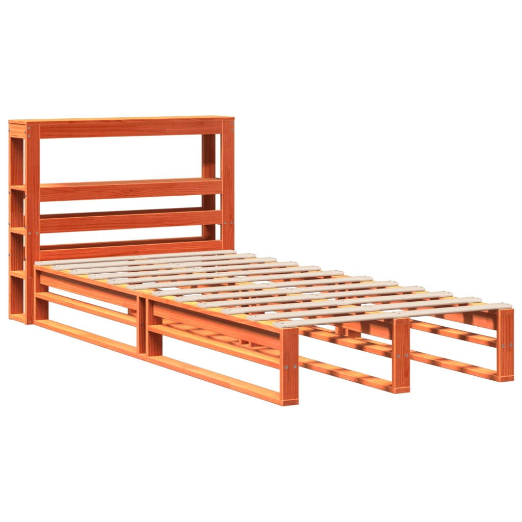 vidaXL Pat de zi fără saltea, maro ceruit, 90x200 cm, lemn masiv pin vidaXL Pat de zi fără saltea, maro ceruit, 90x200 cm, lemn masiv pin