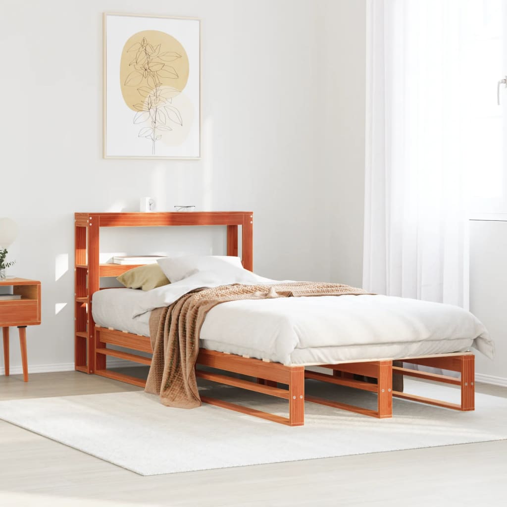 vidaXL Pat de zi fără saltea, maro ceruit, 90x200 cm, lemn masiv pin vidaXL Pat de zi fără saltea, maro ceruit, 90x200 cm, lemn masiv pin